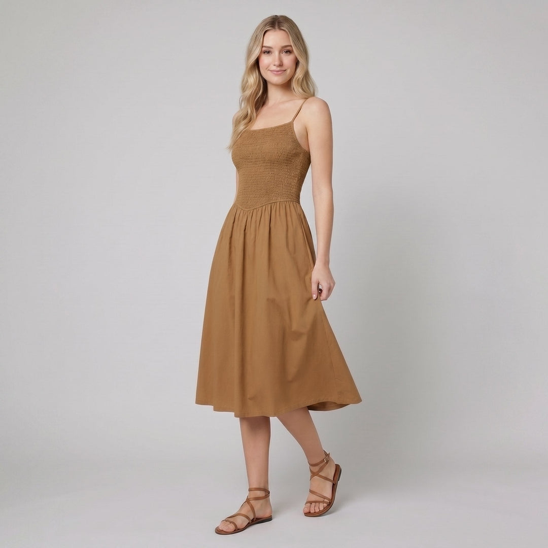Soleil | Women's Dress Flowy A-Line, Spaghetti Strap Summer Dress