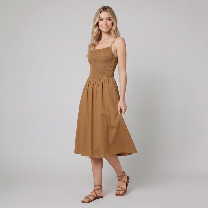 Soleil | Women's Dress Flowy A-Line, Spaghetti Strap Summer Dress