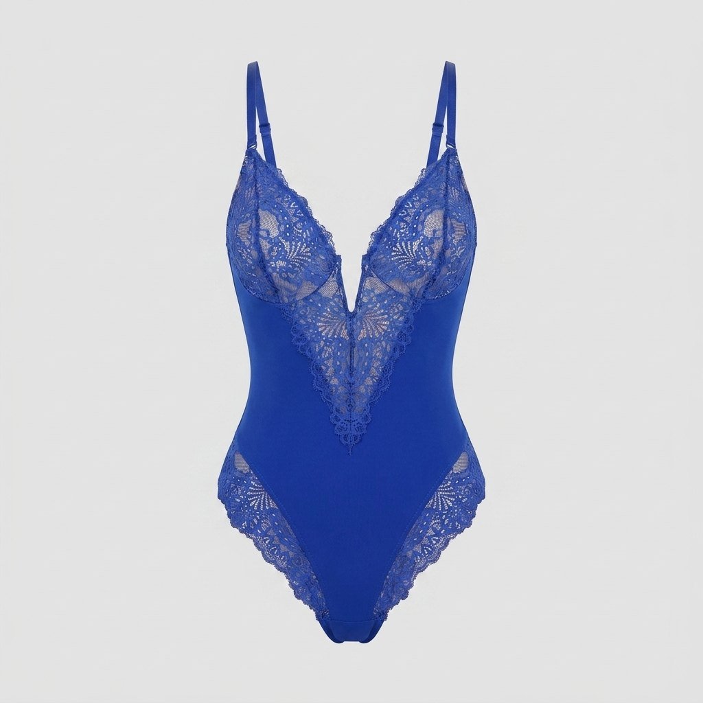 Svelte | Lace Bodysuit Deep V-Neck, Breathable High-Stretch Design