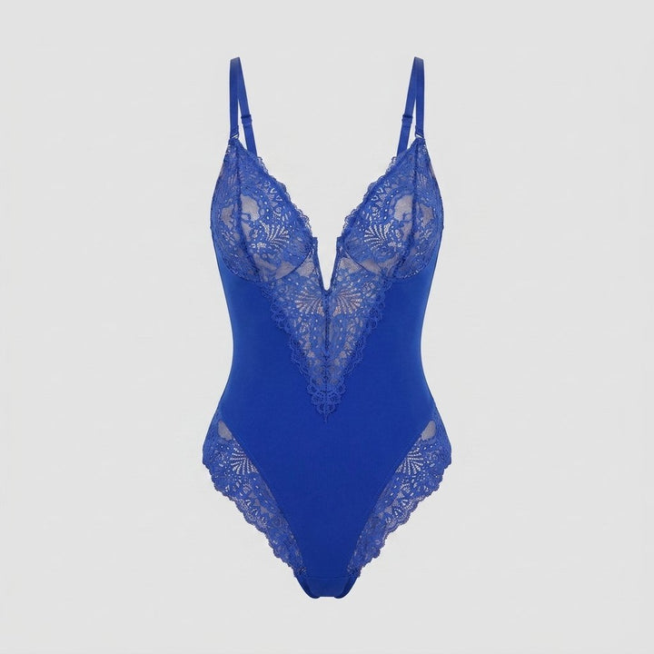 Svelte | Lace Bodysuit Deep V-Neck, Breathable High-Stretch Design