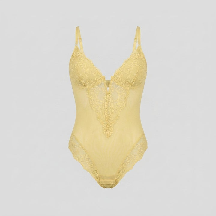 Svelte | Lace Bodysuit Deep V-Neck, Breathable High-Stretch Design