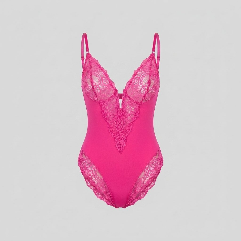 Svelte | Lace Bodysuit Deep V-Neck, Breathable High-Stretch Design