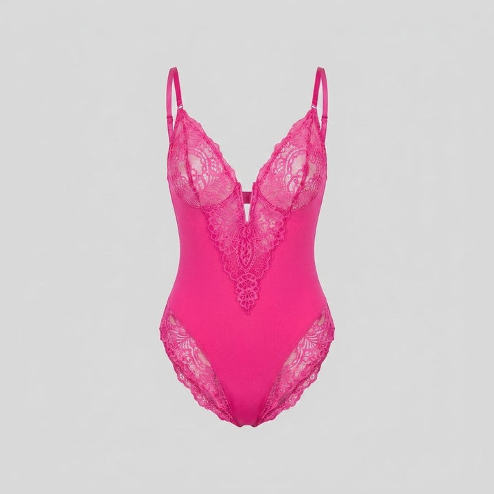 Svelte | Lace Bodysuit Deep V-Neck, Breathable High-Stretch Design