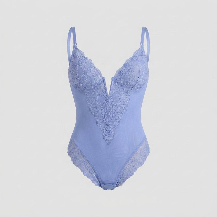 Svelte | Lace Bodysuit Deep V-Neck, Breathable High-Stretch Design