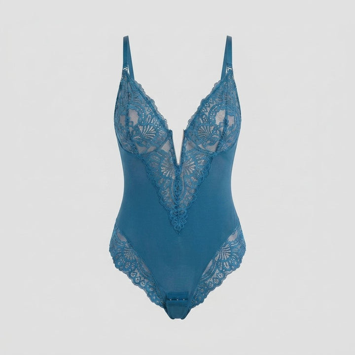 Svelte | Lace Bodysuit Deep V-Neck, Breathable High-Stretch Design
