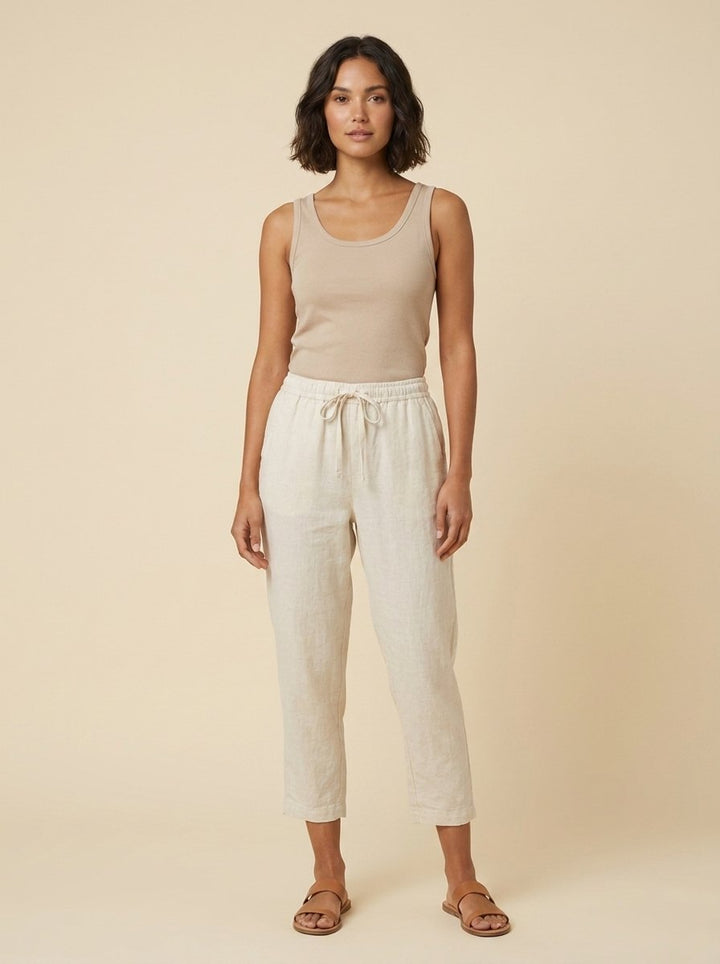 Talia Capri Pants | Linen, Loose Fit, Cropped Tapered
