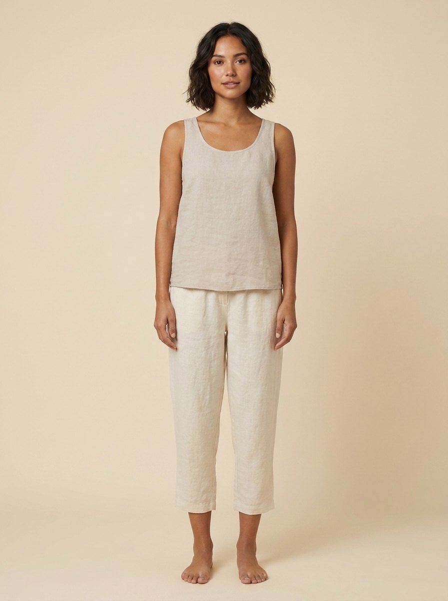 Talia Capri Pants | Linen, Loose Fit, Cropped Tapered