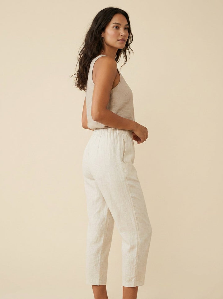 Talia Capri Pants | Linen, Loose Fit, Cropped Tapered