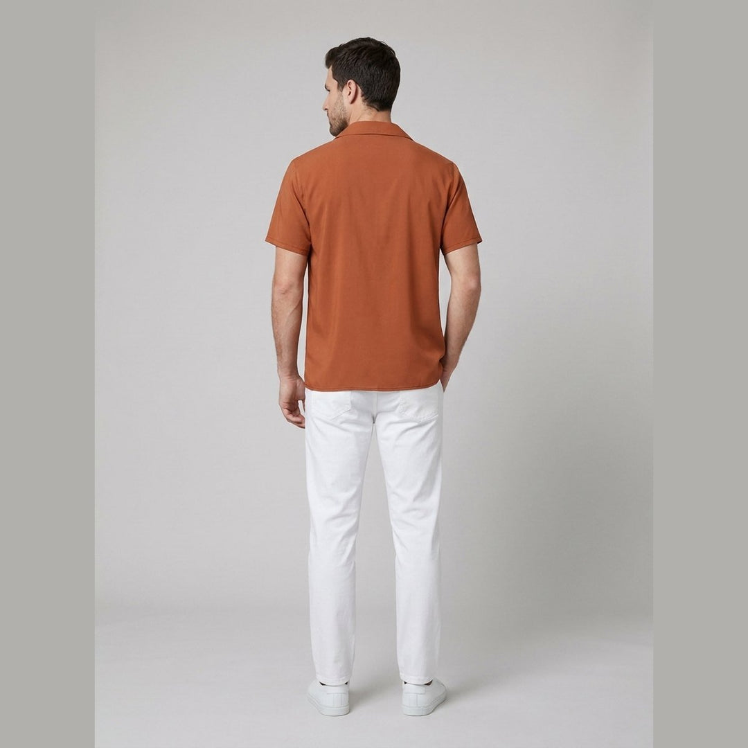 Talon | Vintage Camp Collar Shirt Lightweight Polyester, Tall Fit, Short Sleeve