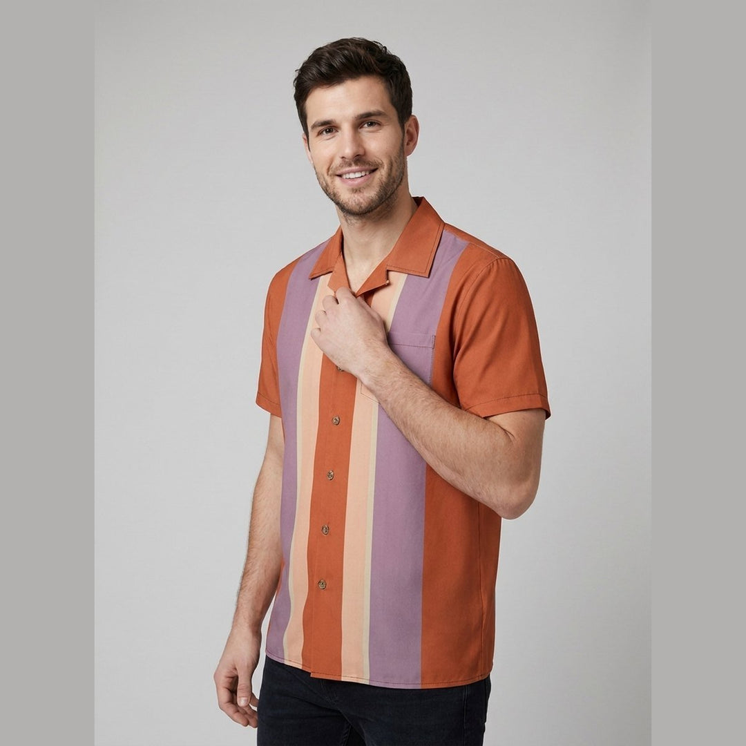Talon | Vintage Camp Collar Shirt Lightweight Polyester, Tall Fit, Short Sleeve