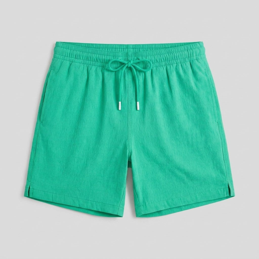 Talon Mens Swim Trunks | Textured Fabric, 7-Inch Length, Green