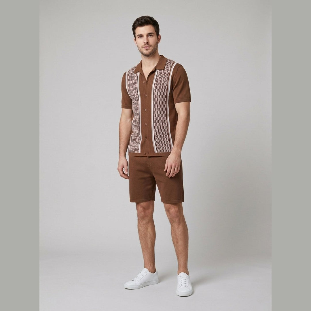 Tango | Men's Suit Knitted Fabric, Regular Fit, Monochromatic Design