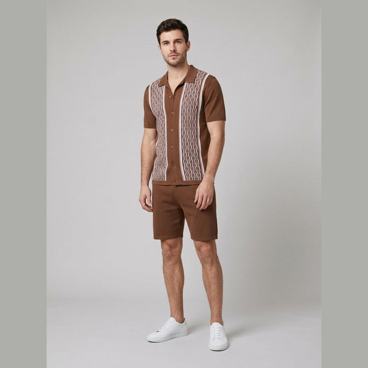 Tango | Men's Suit Knitted Fabric, Regular Fit, Monochromatic Design