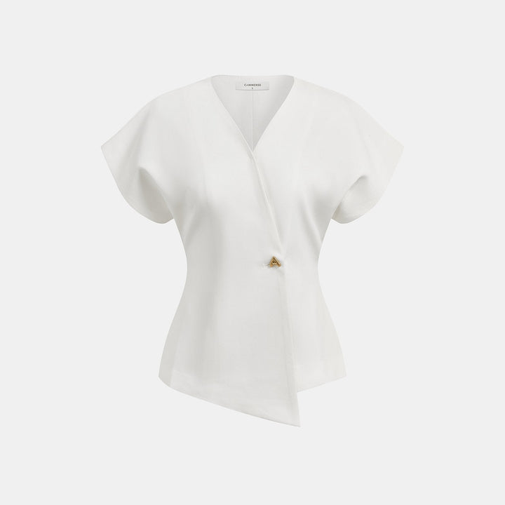 Tara | V-Neck Blouse Woven, Trendy Sleeveless Women's Summer Top