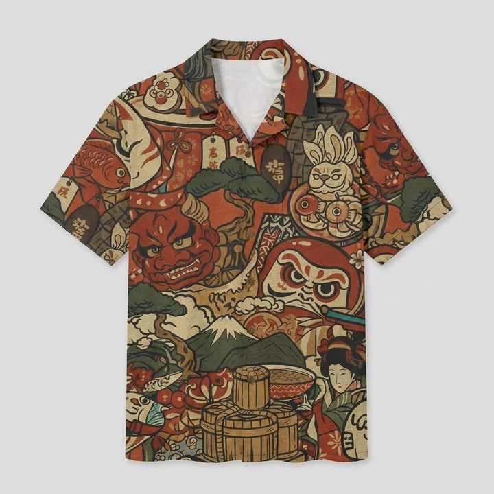 Taro | Folk Motifs Shirt Tall Fit, Short Sleeve,