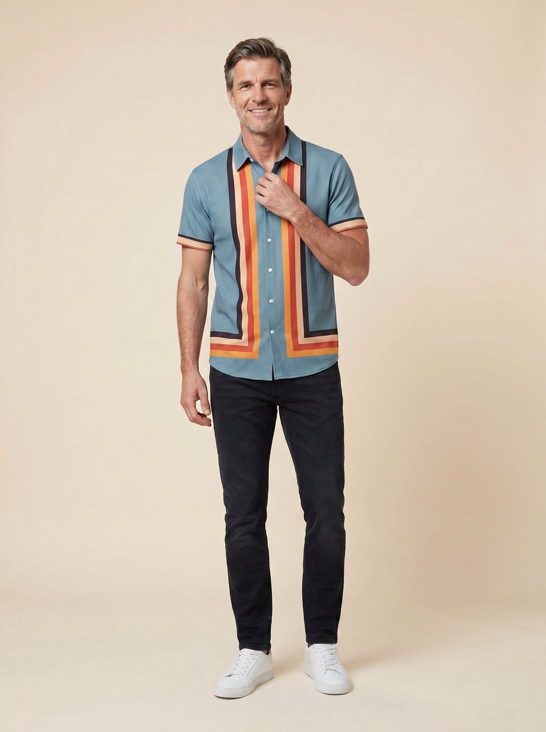 Teddy | Retro Shirt Cotton, Short Sleeves, Relaxed Fit
