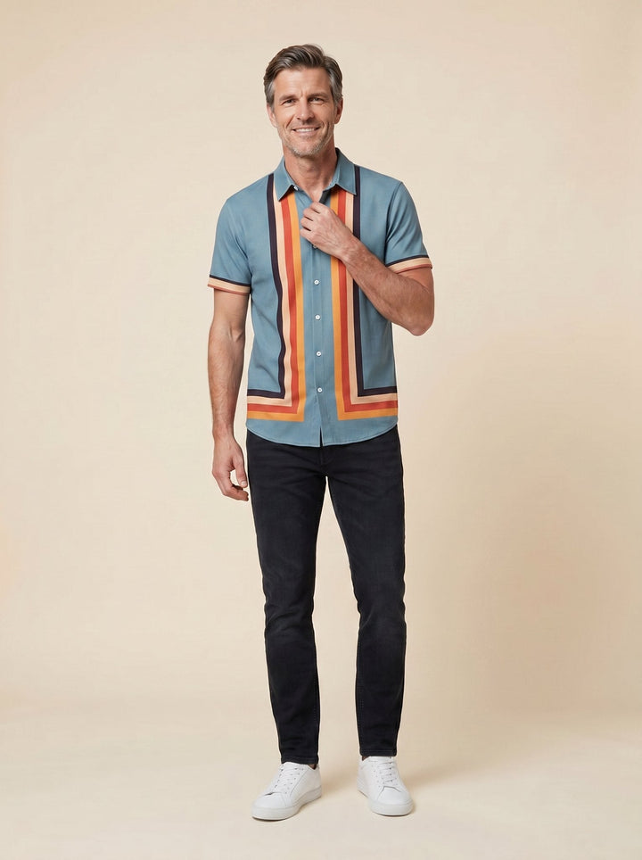 Teddy | Retro Shirt Cotton, Short Sleeves, Relaxed Fit