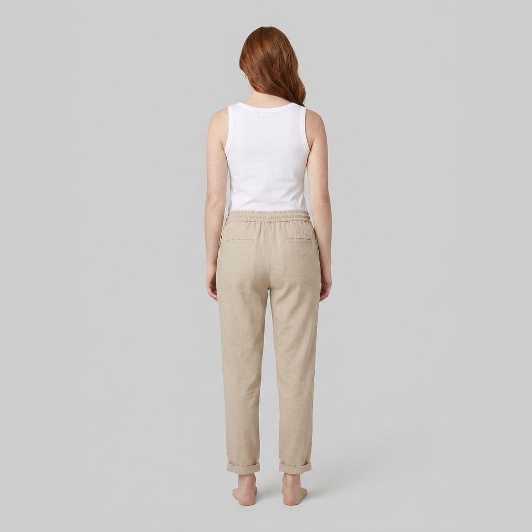Teddy | Women's Pants Lightweight Linen Blend, Elastic Waist