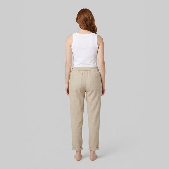 Teddy | Women's Pants Lightweight Linen Blend, Elastic Waist