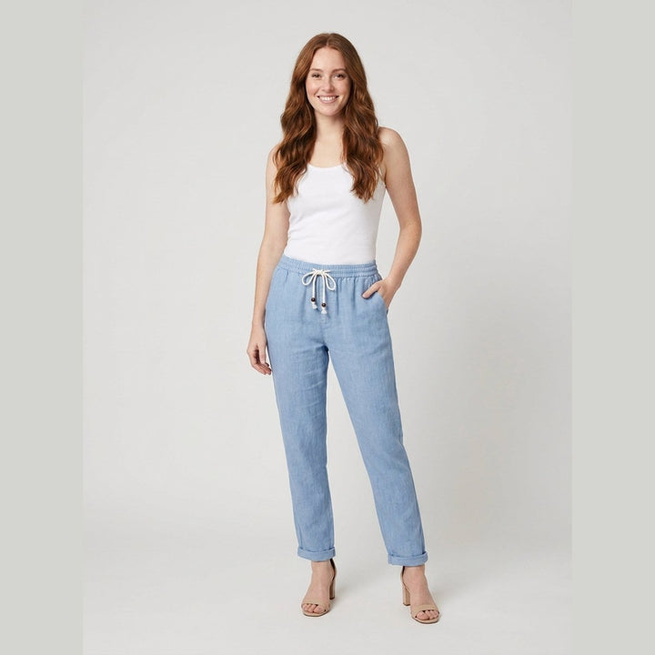 Teddy | Women's Pants Lightweight Linen Blend, Elastic Waist