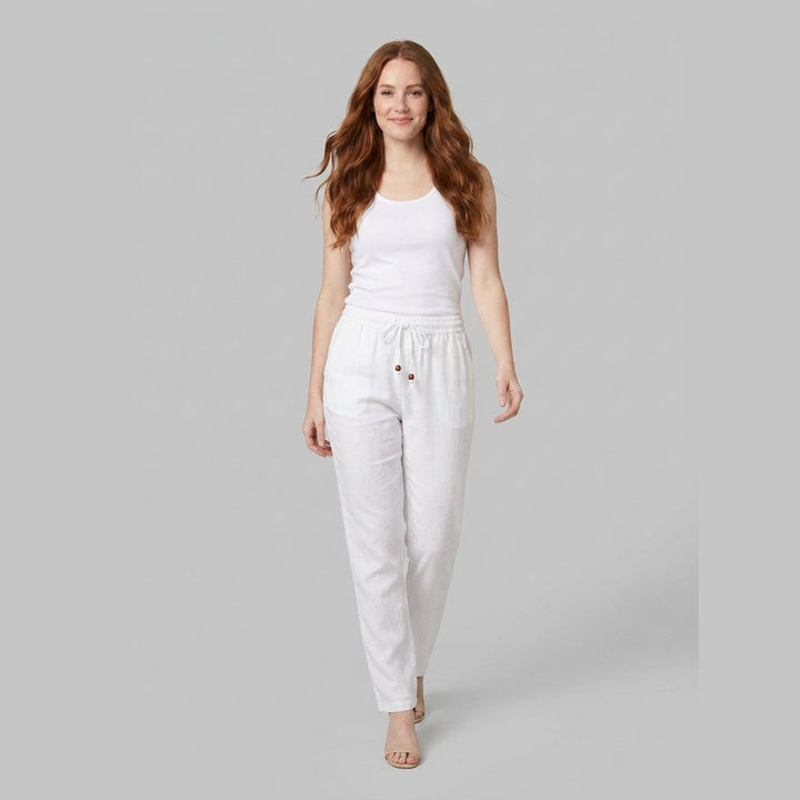 Teddy | Women's Pants Lightweight Linen Blend, Elastic Waist