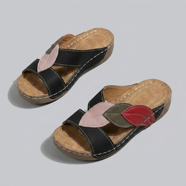 Thea black orthopedic sandals