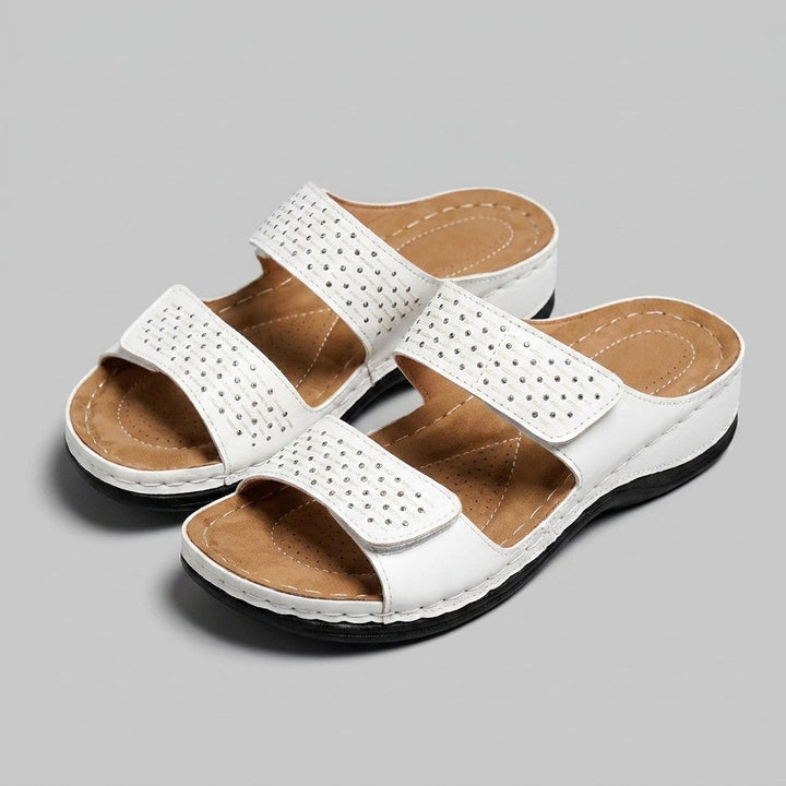 Theodora white orthopedic sandals