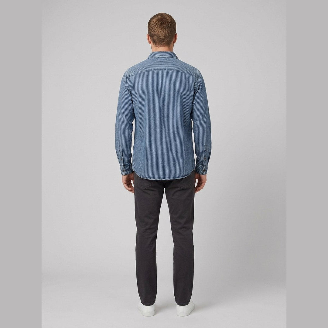 Theodore | Vintage Denim Shirt Striped, Cotton Blend, Relaxed Fit
