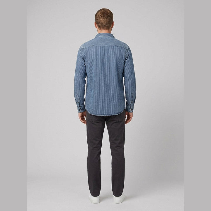 Theodore | Vintage Denim Shirt Striped, Cotton Blend, Relaxed Fit