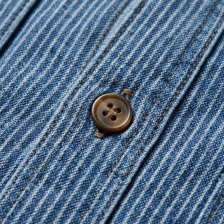 Theodore | Vintage Denim Shirt Striped, Cotton Blend, Relaxed Fit