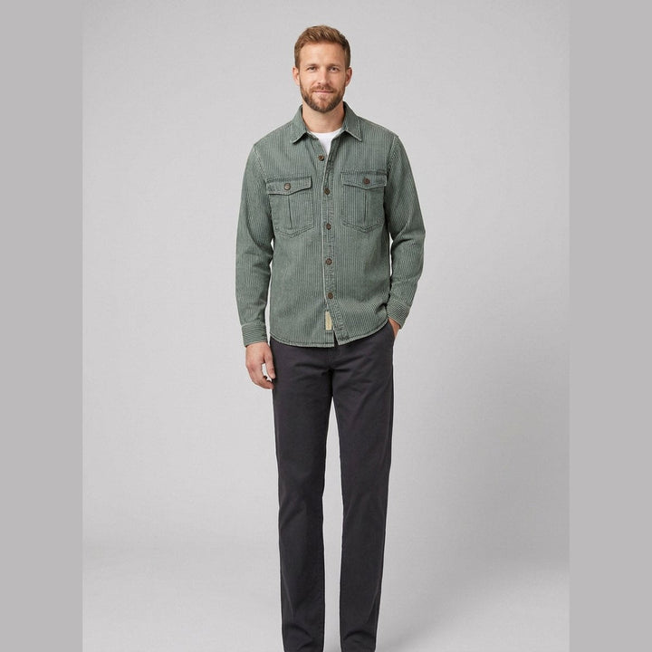 Theodore | Vintage Denim Shirt Striped, Cotton Blend, Relaxed Fit