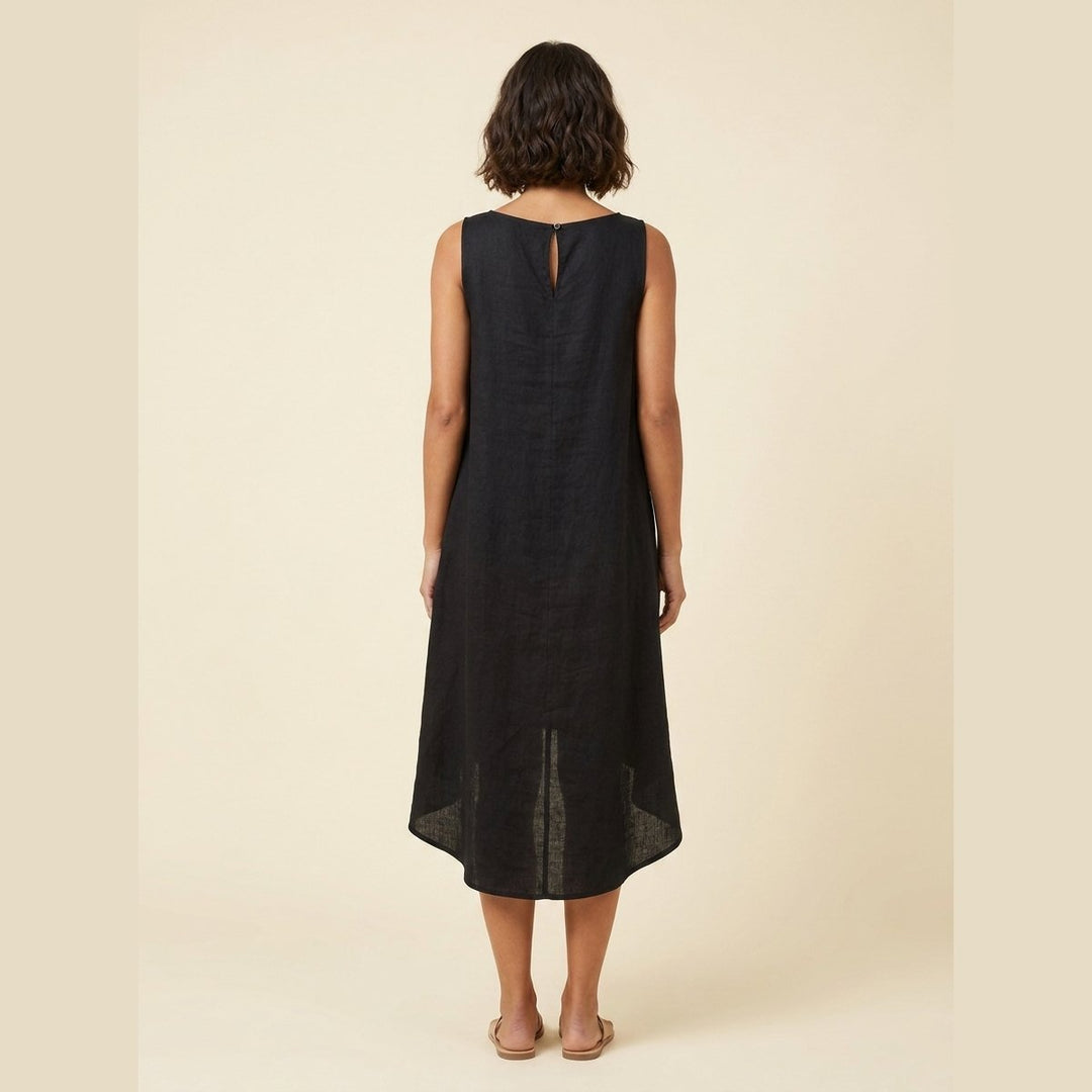 Toscana | Linen Dress Asymmetrical Hem, Relaxed Fit Summer Dress for Women