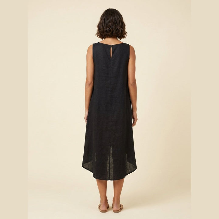 Toscana | Linen Dress Asymmetrical Hem, Relaxed Fit Summer Dress for Women