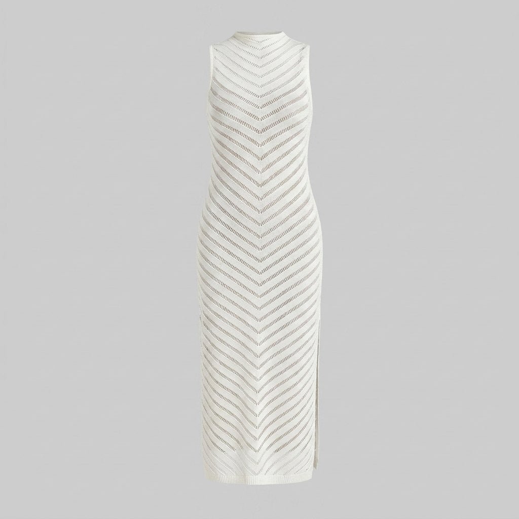 Tulum open-knit cover-up dress white