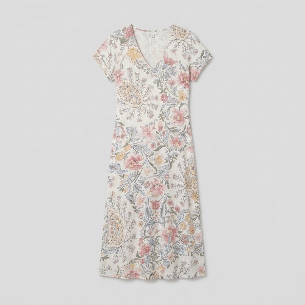 Vera Floral Midi Dress | Cotton-Polyester Blend, Perfect for Summer Parties