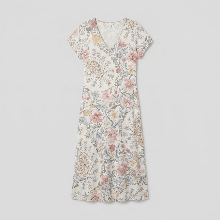 Vera Floral Midi Dress | Cotton-Polyester Blend, Perfect for Summer Parties