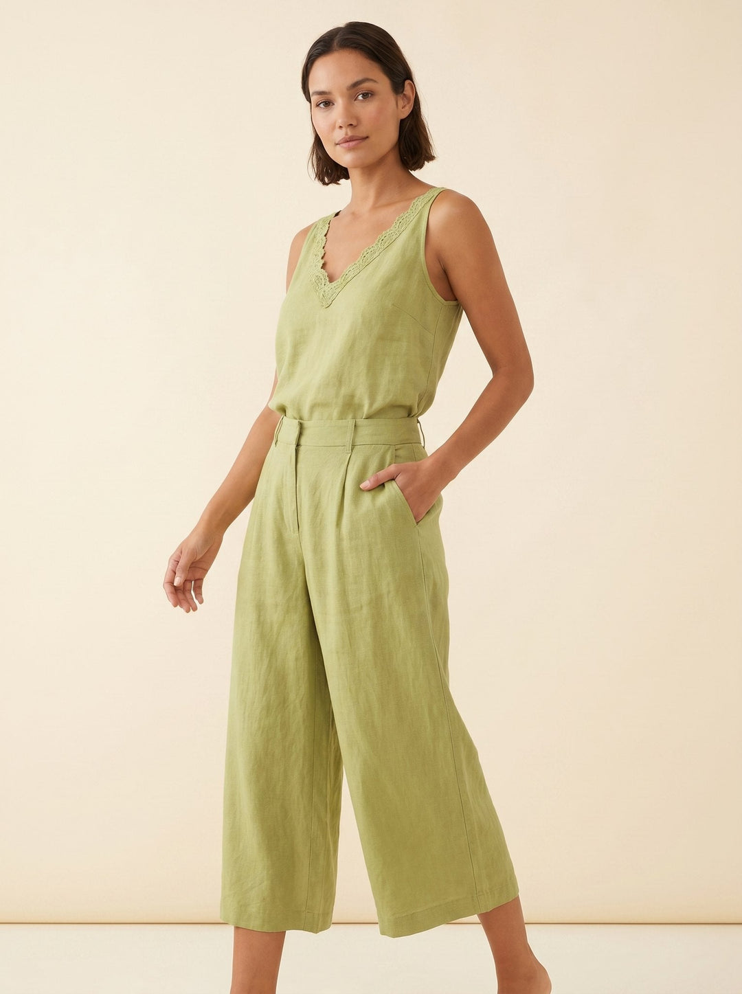 Vera | Women's Set Lace-Trimmed Loungewear Pajama Set