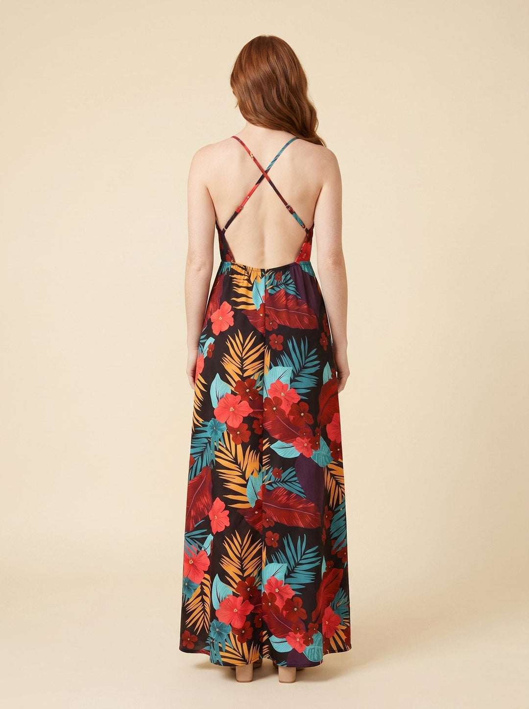 Vera | Maxi Dress Floral Print, High Waist Summer Dress for Wedding Guests