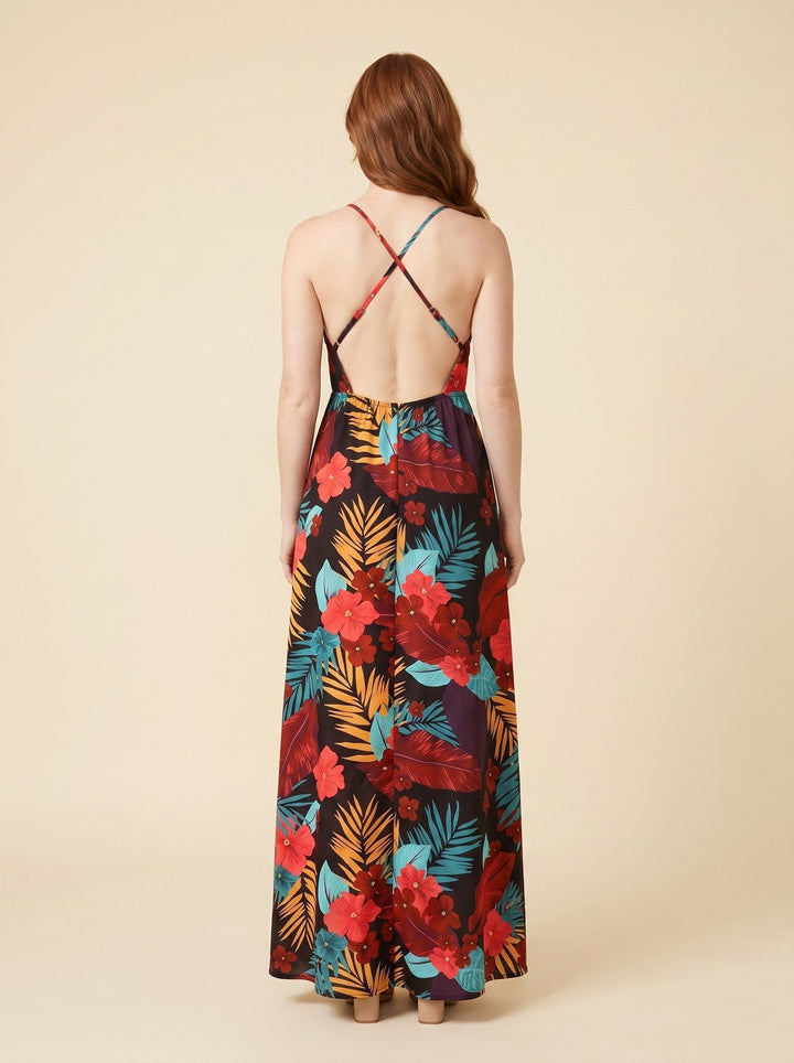 Vera | Maxi Dress Floral Print, High Waist Summer Dress for Wedding Guests