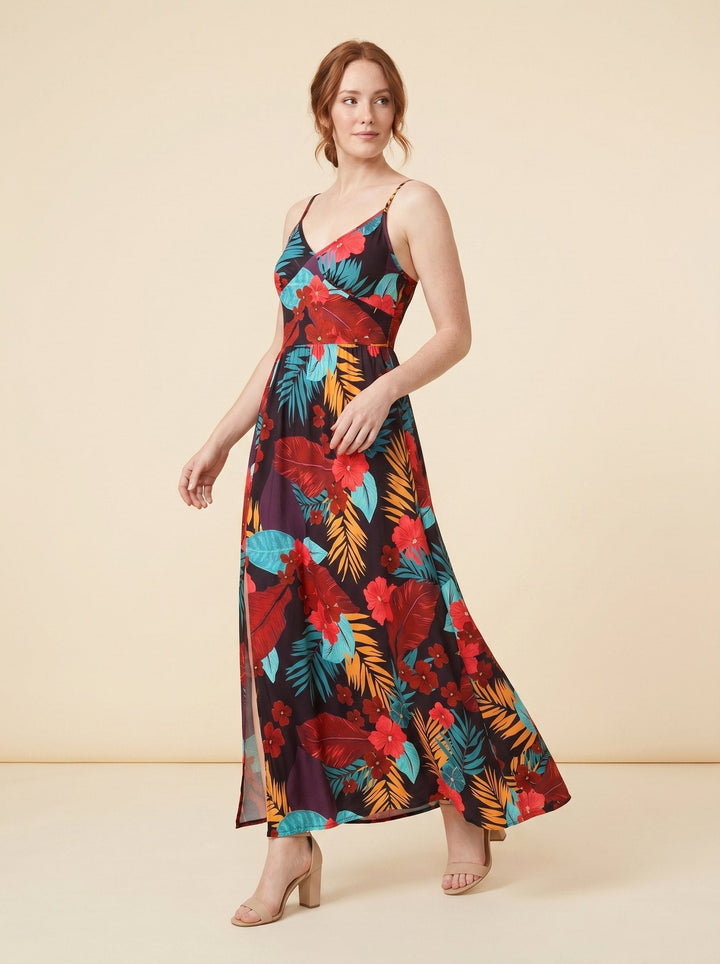 Vera | Maxi Dress Floral Print, High Waist Summer Dress for Wedding Guests