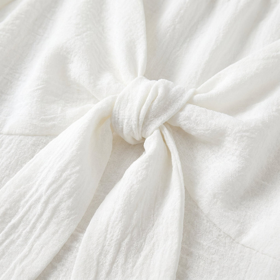 Vera | Women's Dress V Neck Mini, Bow Tie Detail