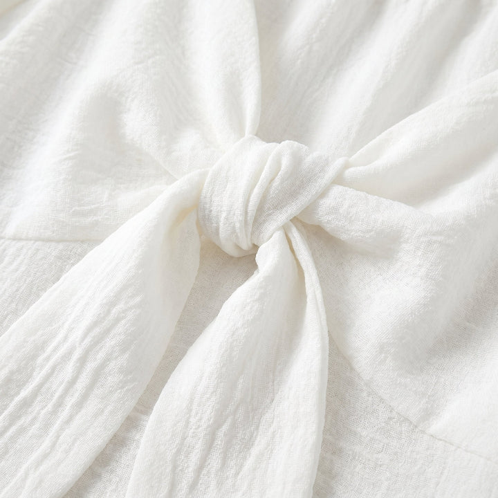 Vera | Women's Dress V Neck Mini, Bow Tie Detail