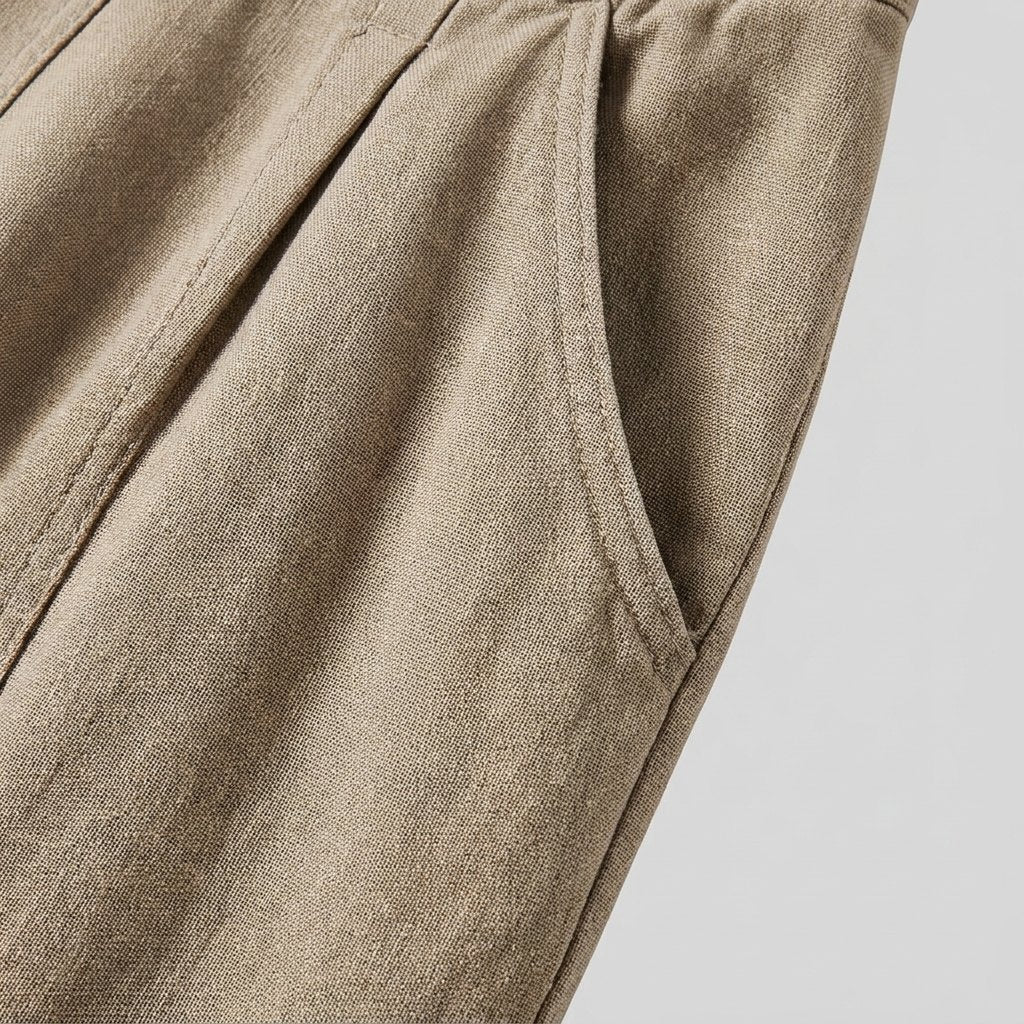 Wander | Wide Leg Pants Women  Cotton-Linen Blend, Sculpted Harem-Cut
