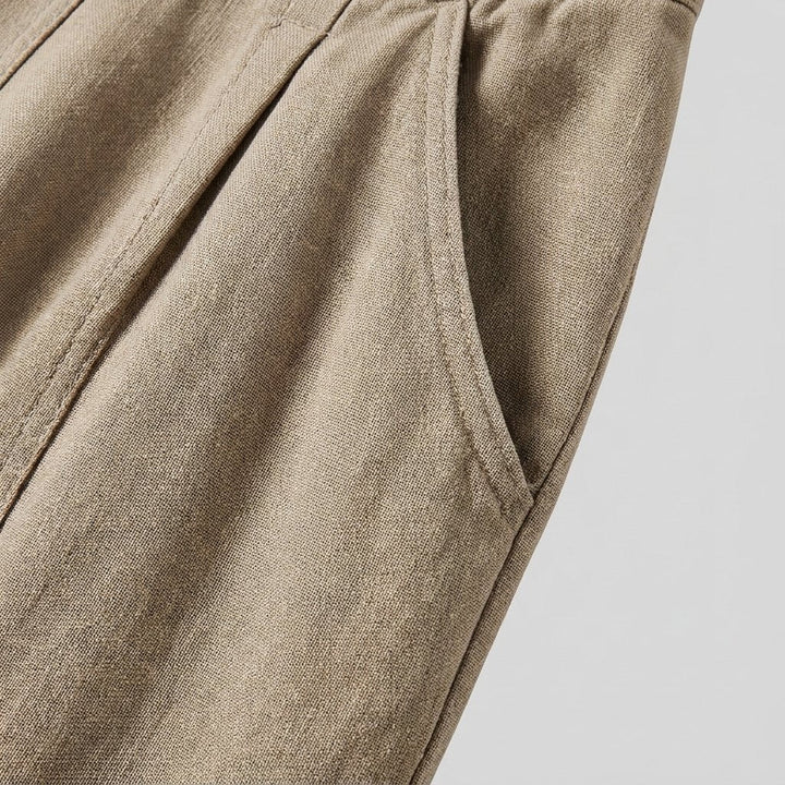 Wander | Wide Leg Pants Women  Cotton-Linen Blend, Sculpted Harem-Cut