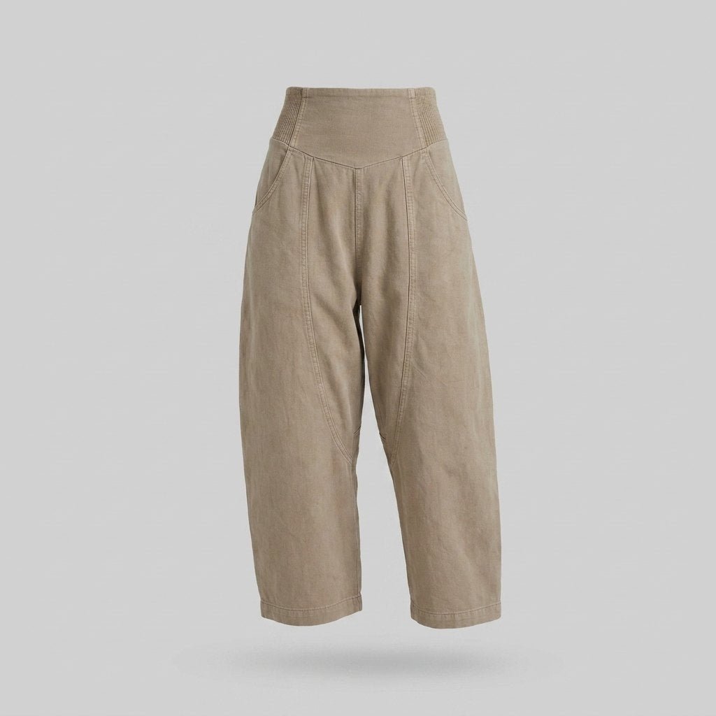 Wander | Wide Leg Pants Women  Cotton-Linen Blend, Sculpted Harem-Cut