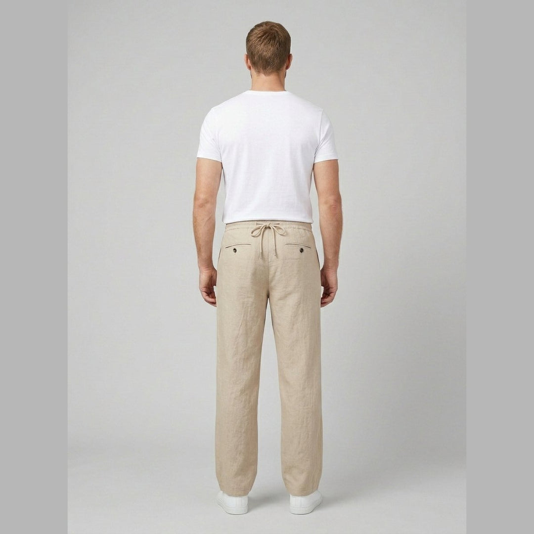 Wanderlust | Linen Pants Textured Wide-Leg Design, Comfortable Drawstring Waist
