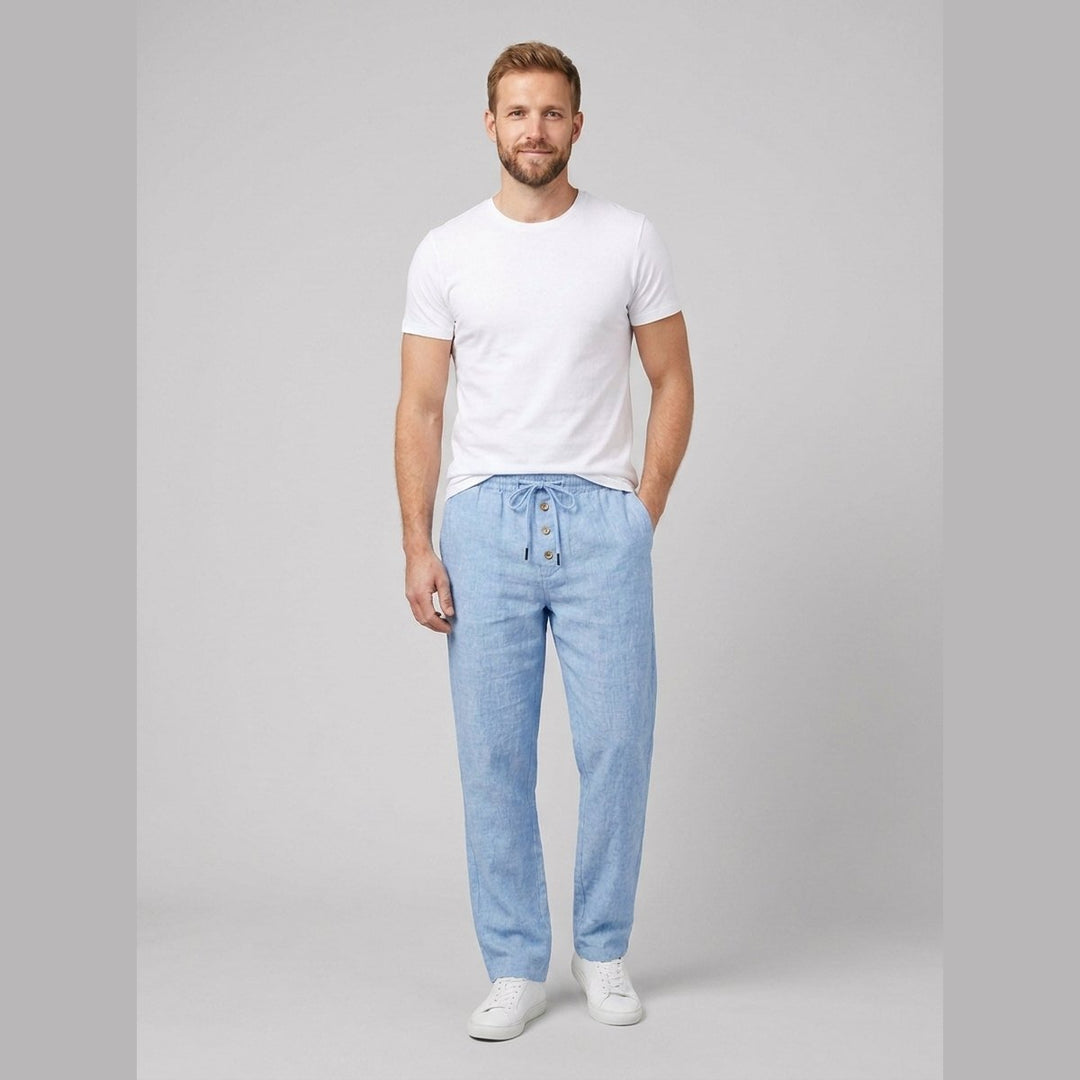 Wanderlust | Linen Pants Textured Wide-Leg Design, Comfortable Drawstring Waist
