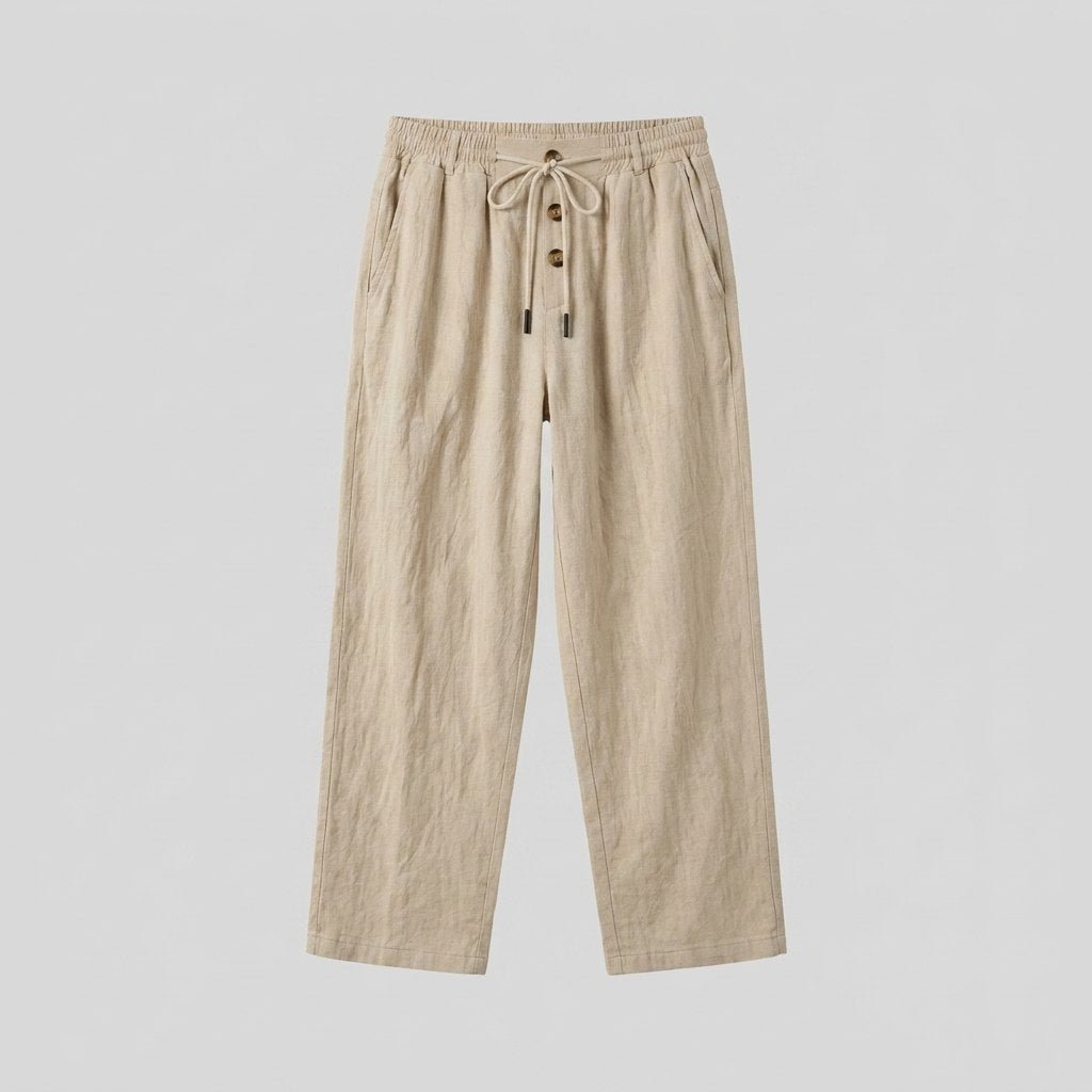 Wanderlust | Linen Pants Textured Wide-Leg Design, Comfortable Drawstring Waist