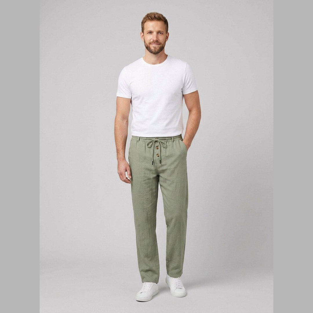 Wanderlust | Linen Pants Textured Wide-Leg Design, Comfortable Drawstring Waist