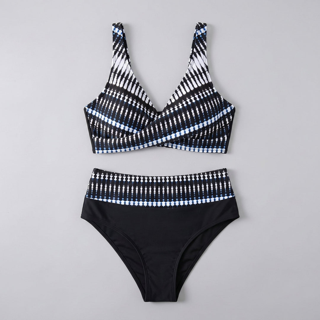 Wavy bikini set black